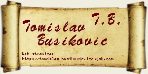 Tomislav Bušiković vizit kartica